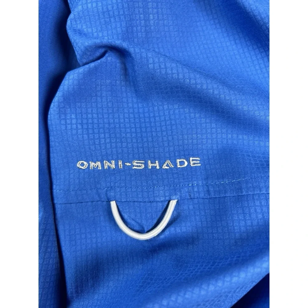 Columbia Bahama PFG‎ Mens Shirt XL Blue Omni-Shield Vented Lined